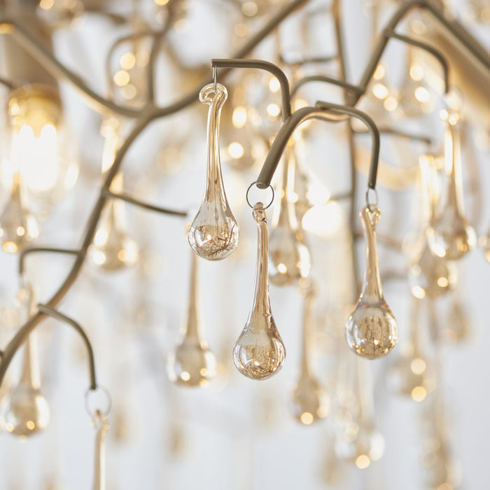 Endon 104242 Pendant 6 Light Aged Gold Paint And Champagne Lustre Glass