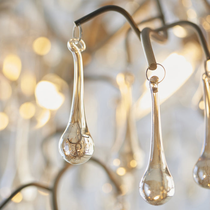 Endon 104242 Pendant 6 Light Aged Gold Paint And Champagne Lustre Glass