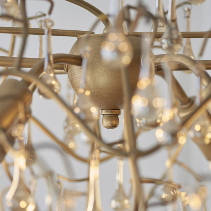 Endon 104242 Pendant 6 Light Aged Gold Paint And Champagne Lustre Glass