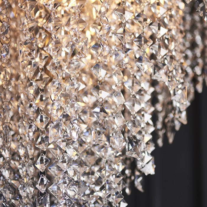 Endon 104295 Pendant 7 Light Bright Nickel Plate And Clear Crystal Glass