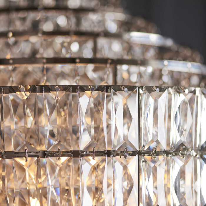Endon 104295 Pendant 7 Light Bright Nickel Plate And Clear Crystal Glass