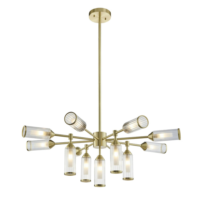 Endon 106256 Pendant 13 Light Satin Brass Plate With Clear And Frosted Glass
