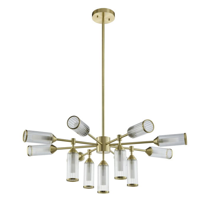 Endon 106256 Pendant 13 Light Satin Brass Plate With Clear And Frosted Glass