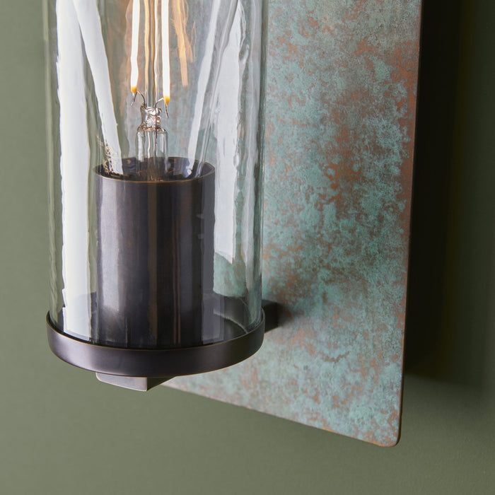 Endon 106721 Wall 1 Light Verdigris Bronze Plate And Clear Glass