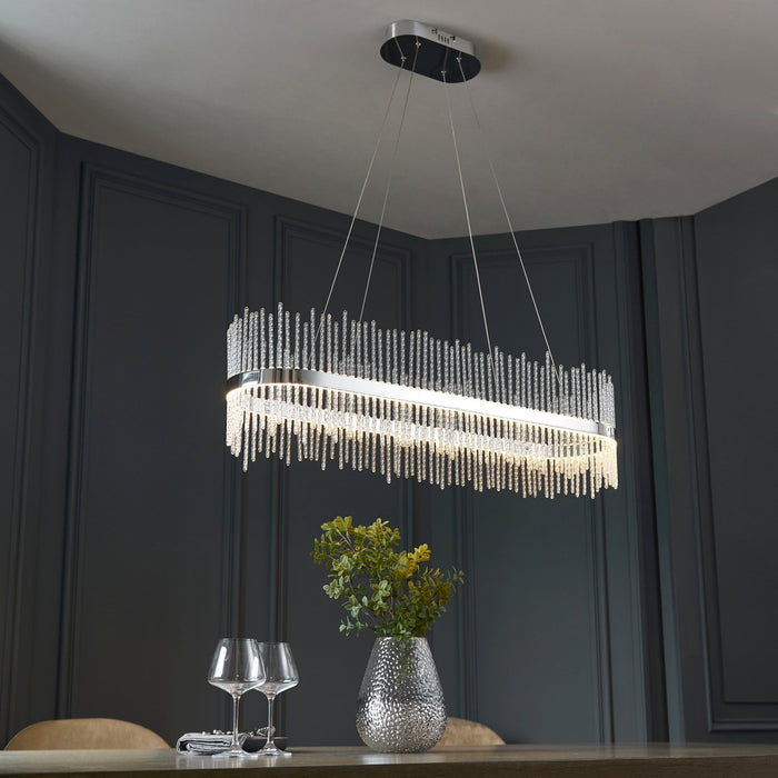 Endon 107109 Pendant LED Light Chrome Plate And Clear Glass