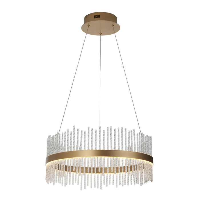 Endon 107671 Pendant LED Light Brushed Gold Plated Finish And Clear Glass
