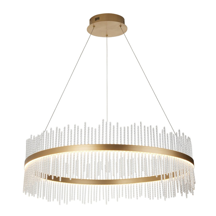 Endon 107672 Pendant LED Light Brushed Gold Plated Finish And Clear Glass