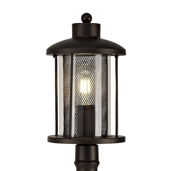 Nelson Lighting NL74329 Argon Outdoor Single Headed Post Lamp Antique Bronze/Clear Glass