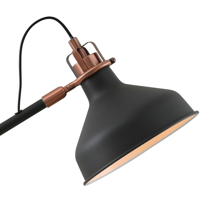 Nelson Lighting NL77169 Barnie Adjustable Table Lamp 1 Light Sand Black/Copper/White