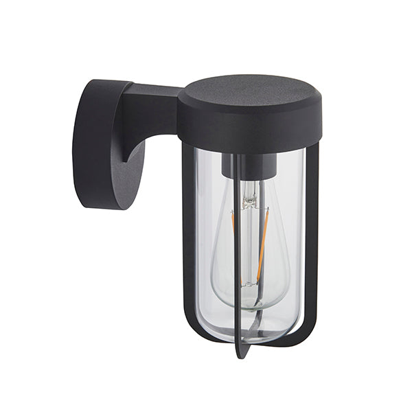 Endon 92859 Outdoor 1 Light Wall Light Matt Black Finish & Clear Glass