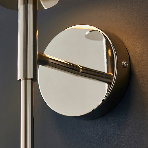 Endon 92949 1 Light Wall Light Bright Nickel Plate & Vintage White Fabric Shade